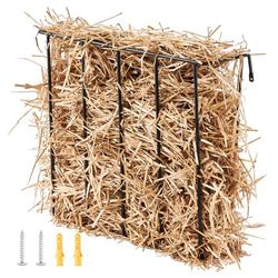 VEVOR Mangeoire à Foin pour bétail, Grande capacité de 109 L, râtelier à Foin pour chèvre en Acier Robuste, Support à Foin Mural de 650 mm à Plusieurs côtés, pour Ferme ovine intérieure et extérieure