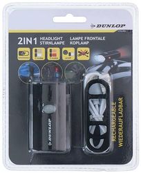 Dunlop Helmlamp - oplaadbaar incl. kabel - rood/wit licht - 3 kleurmodi - eenvoudige montage
