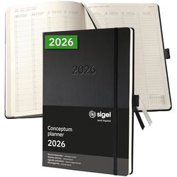 SIGEL C2618 Wochenkalender Conceptum 2026, A4+, schwarz: Agenda Conceptum, Classic, Hardcover