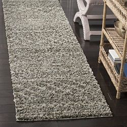 SAFAVIEH Tapis Shag Pour Salon, Salle à manger, Chambre à coucher - Arizona Shag Collection, Tapis à poil court, Marron et Ivoire, 69 X 244 cm