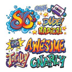Beistle 52070 Printed 80's Grafitti Props, 3" to 3' 7", 15 Pieces In Package