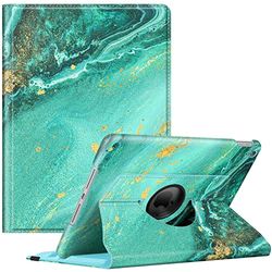 FINTIE Beschermhoes compatibel met iPad 10,2 inch 9e / 8e / 7e generatie (2021/2020/2019), 360 graden draaibare beschermhoes met stylus-opbergfunctie, watergolf