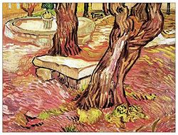 ArtPlaza Van Gogh Vincent – stenbänken i trädgården på Sankt Pauls sjukhus dekorativ panel, trä, flerfärgad, 80 x 1,8 x 60 cm