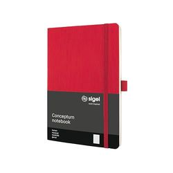 SIGEL CO324 Notizbuch Conceptum, ca. A5, kariert, rot: Notebook Conceptum, Classic, Softcover