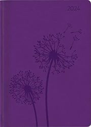 Ladytimer Deluxe Purple 2024 - Pocket Calendar A6 (10.7 x 15.2 cm) - Tucson Cover - with Motif Embossing - Weekly - 128 Pages - Alpha Edition
