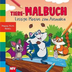 Tiere-Malbuch Lustige Motive zum Ausmalen: Happy Kids Books