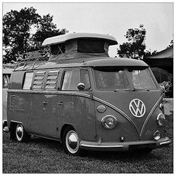 ArtPlaza Art Studio-VW Camper Decoratie, MDF hout, meerkleurig, 30 x 30 cm