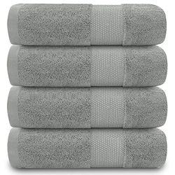 GC GAVENO CAVAILIA Set di asciugamani ad asciugatura rapida, confezione da 4, asciugamani altamente assorbenti di alta qualità, 100% cotone egiziano, Miami, carbone