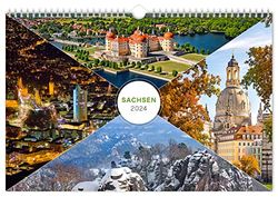 Kalender Sachsen 2024: | 30 x 20 cm | weißes Kalendarium