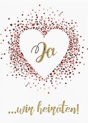 Tarjeta de invitación para boda – Sí – 10,5 x 14,5 cm