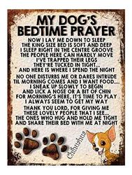 SHAWPRINT MY Dog's Bedtime Prayer Retro Style Metal TIN Sign/Plaque, Chihuahua, 6" x 4.5"