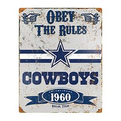 Party Animal NFL Embossed Metal Vintage Dallas Cowboys Sign