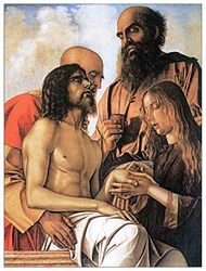 ArtPlaza Bellini Giovanni – Kristusens sörjelse med Joseph, Nikodemus och Mary Magdalene, dekorativ panele, trä, flerfärgad, 60 x 1,8 x 80 cm