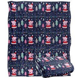 Peppa Pig Blanket, 152 x 127 cm Santa Peppa Pattern Silky Touch Super Soft Throw Blanket