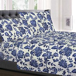 Dubbla lakan – lyxiga lakan som andas med fullt elastiska och säkra hörnremmar inbyggda – 1800 Supreme Collection extra mjukt set med djup ficka, lakanset, tvilling, Toscana