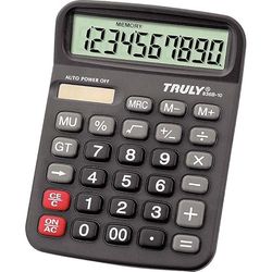 TRULY- 836B - Calculatrice de Bureau Solaire, Machine à Calculer, 10 Chiffres, 93mm x 127mm x 39mm