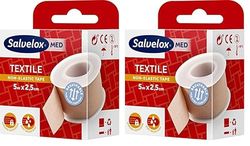 Salvelox ® | Esparadrapo Textile | Excelente adhesión a la piel y resistente a la suciedad | Color beige | 5x2.5cm (Paquete de 2)