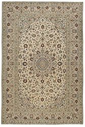 Keshan Beige Persian Handwoven Rug, Wool, 300 x 200 x 1 cm