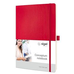 SIGEL CO315 Notizbuch Conceptum, ca. A4, liniert, rot: Notebook Conceptum, Classic, Softcover