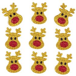 Baker Ross AT177 Reindeer Christmas Glitter Stickers (Pack of 100), Assorted