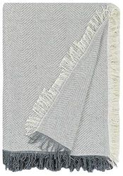 Martina Home - Espiga, Plaid multiuso, 80% cotone, 20% poliestere, ecru/grigio, 300 x 260 cm