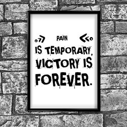 pain is temporaneo azione Love Postive citazione poster da parete di ispirato Wallsâ ®