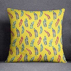 Bonamaison Hojas Funda de Cojín, Cotton, Multicolor, 45X45