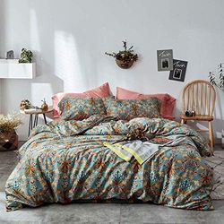 VM Vougemarcket - Set di biancheria da letto king size, 3 pezzi, in cotone egiziano a fibra lunga, chiusura a bottoni, liscia, setosa full queen (1 copertura per piumino + 2 pillow shams) Cella