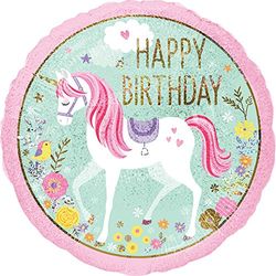 Palloncino in alluminio standard con unicorno magico S40