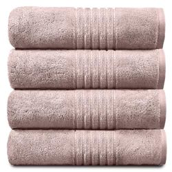 Gaveno Cavailia New Hampton 4-pack handduksset, 100 % ringspunnen bomull, extra absorberande 450 GSM lyxiga badlakan, Egyptisk, Rosa, 4-pack hand