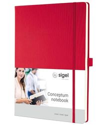 SIGEL CO645 Notizbuch Conceptum, ca. A4, liniert, rot: Notebook Conceptum, Classic, Hardcover