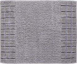 Linea Due Tapis de Bain Réversible, Ultra Doux, Absorbant et Antidérapant, Coton, 5 Ans de Garantie, Chess, Petit Tapis 50x60 cm, Argent