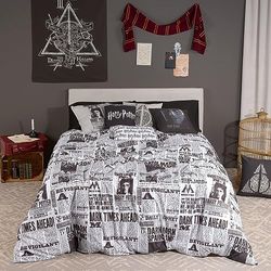 BELUM | Copripiumino Microsaten Harry Potter per letto da 120 - Misure Prodotto: (200 x 200 cm.) - Modello: Dark Times