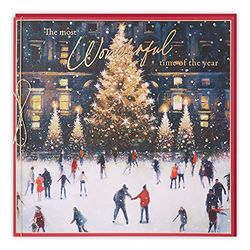 Clintons: Tarjeta de Navidad general con escena de patinaje, tarjetas de Navidad tradicionales, tarjeta de Navidad para amigos, tarjetas de Navidad Clintons Azul, 192 x 192,1169576