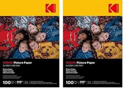 KODAK 9891161 : 100 feuilles de papier photo 180g/m², brillant, Format A6 (10x15cm), Impression Jet d’encre (Lot de 2)