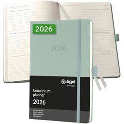 SIGEL C2672 Wochenkalender Conceptum 2026, ca. A5, mintgrün: Agenda Conceptum, Classic, Hardcover