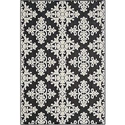 SAFAVIEH Tapis Traditionnel Pour Salon, Salle à manger, Chambre à coucher - Cottage Collection, Tapis à poil court, Noir et crème, 244 X 340 cm
