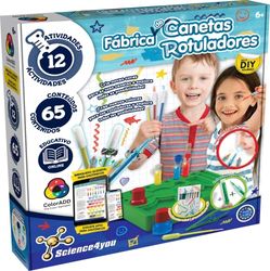 Science4you Märkpennor fabrik - barn markörlaboratorium, 65+ innehåll, spel och leksaker för barn 6+ år, gör tvättbara markörer, present till pojke och flicka 5 6 7 8 år