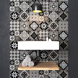 Ambiance Sticker Revestimientos Autoadhesivos para Cocina y Baño Charltina - 9 Vinilo Azulejos de 10 x 10 cm