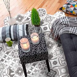 Ambiance Sticker Azulejo de Piso Decorativo Hexagon Adamo de despegar y Pegar, decoración del hogar de Bricolaje, Adhesivo Antideslizante - H40 x L90 cm - 10 Adhesivos de 20 x 18 cm