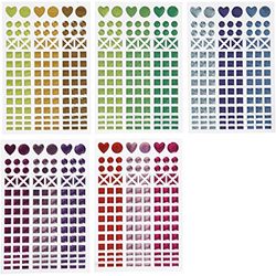 Pegatinas de mosaico, D: 8-14 mm, hoja 11x16,5 cm, colores asstd, 10hojas