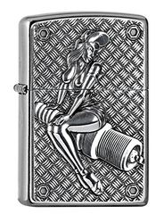 Zippo Lighter, Brass, Chrome, 5.5 x 3.5 x 1 cm