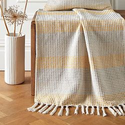 Appletree Loft Reva - Colcha 100% algodón Reciclado - 130 x 180 cm en Ocre