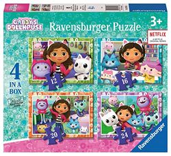 Ravensburger - Puzzle: Gabby's Dollhouse, Casa de Muñecas Gabby, Puzzle 3 Años o Más, Puzles Niños 3 Años, Rompecabezas Niños, Ravensburger Puzzle, Puzzle Gabby, 4 Puzzles en 1