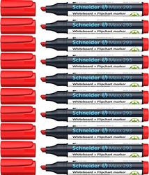 Schneider Maxx 293 whiteboardmarker (lijndikte: 2+5 mm, navulbaar) verpakking van 10 rood