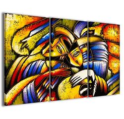 Stampe su Tela Cuadro abstracto 009 - Lienzo moderno en 3 paneles ya enmarcados, listo para colgar, 90 x 60 cm