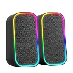Glowster 20W RGB Bluetooth Speaker, Black, Surround Sound Ideal for Gaming, Parties and Multimedia Use.