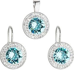 Evolution Group Oorbellen Set a la Kate Middleton 39107.3 Light Turquoise (earringen, hanger) sEG0065 merk, Standaard, Niet-edele metalen, Geen edelsteen