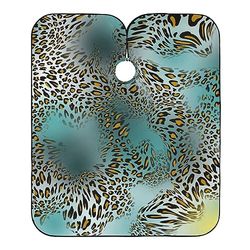 SDMKA Leopart Turquoise Print Professional Barber Cape Cheetah Print Waterproof Hairdressing Cape with Snap Closure Multifunctional Barber Apron for Men and Women