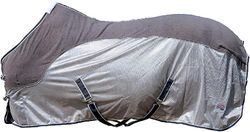 HKM Comfort Couverture anti mouches avec polaire Gris/Naturel/Bleu 155